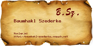 Baumhakl Szederke névjegykártya